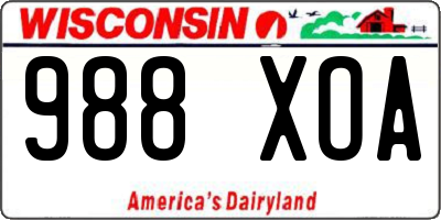 WI license plate 988XOA