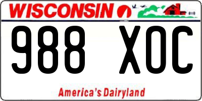 WI license plate 988XOC
