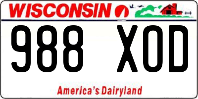 WI license plate 988XOD