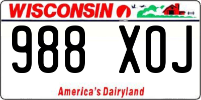 WI license plate 988XOJ