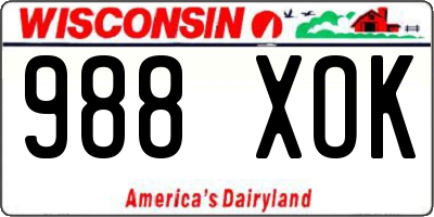 WI license plate 988XOK
