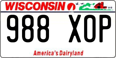 WI license plate 988XOP
