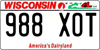 WI license plate 988XOT