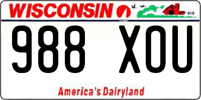 WI license plate 988XOU