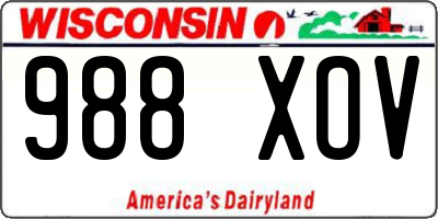 WI license plate 988XOV