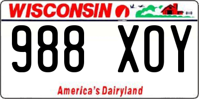 WI license plate 988XOY
