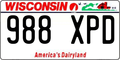WI license plate 988XPD