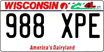 WI license plate 988XPE