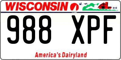 WI license plate 988XPF