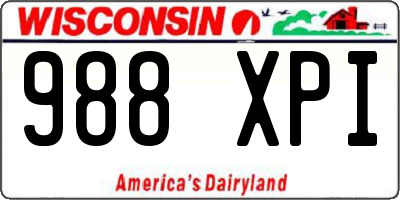 WI license plate 988XPI