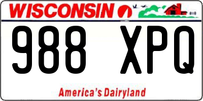 WI license plate 988XPQ