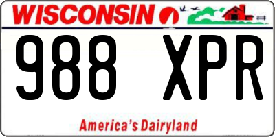 WI license plate 988XPR