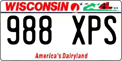 WI license plate 988XPS