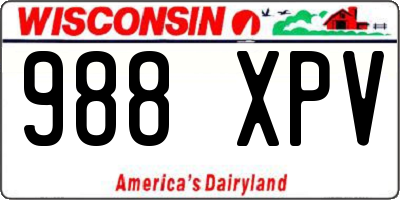 WI license plate 988XPV