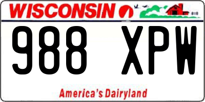 WI license plate 988XPW