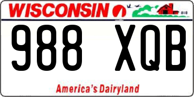 WI license plate 988XQB