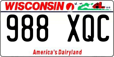 WI license plate 988XQC