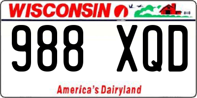 WI license plate 988XQD