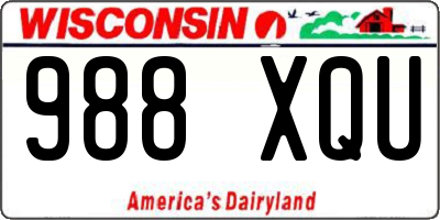 WI license plate 988XQU