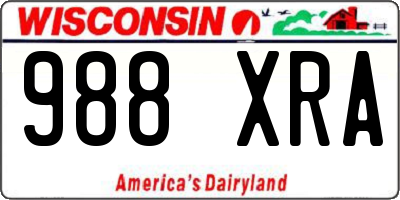 WI license plate 988XRA