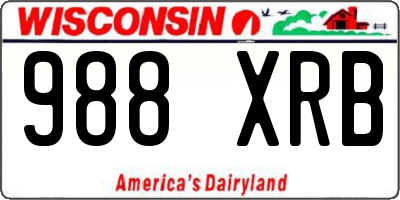 WI license plate 988XRB