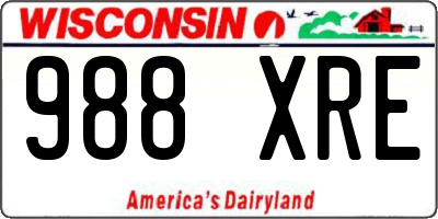 WI license plate 988XRE