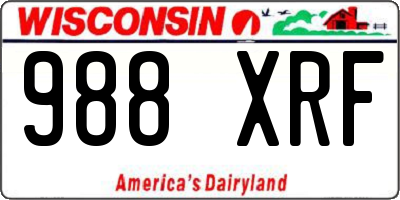 WI license plate 988XRF