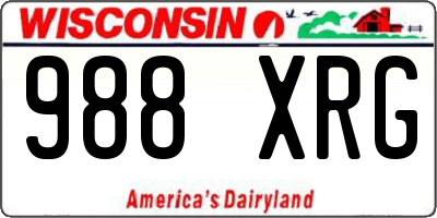 WI license plate 988XRG