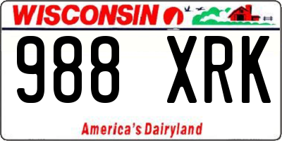 WI license plate 988XRK
