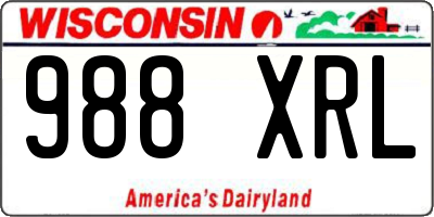 WI license plate 988XRL