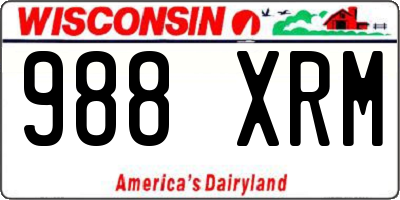WI license plate 988XRM