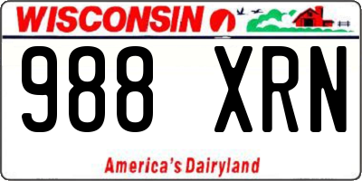 WI license plate 988XRN