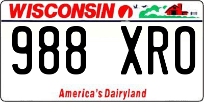 WI license plate 988XRO