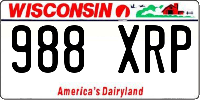 WI license plate 988XRP