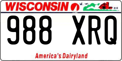 WI license plate 988XRQ