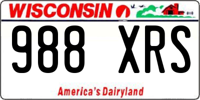 WI license plate 988XRS