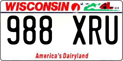 WI license plate 988XRU