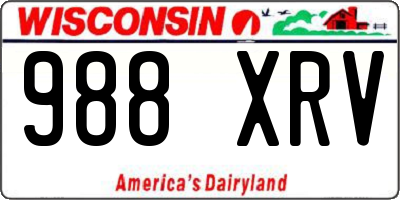 WI license plate 988XRV