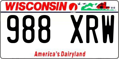WI license plate 988XRW