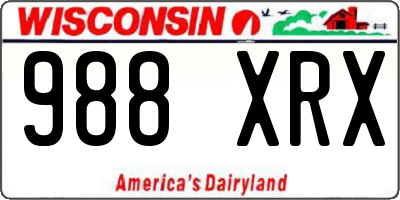 WI license plate 988XRX