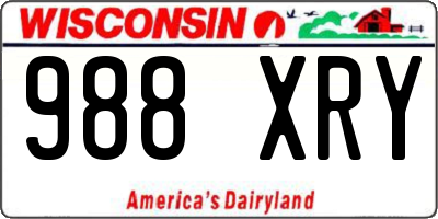 WI license plate 988XRY