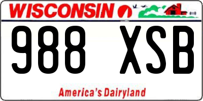 WI license plate 988XSB