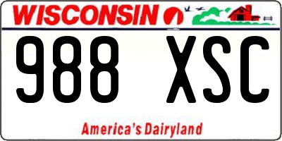 WI license plate 988XSC