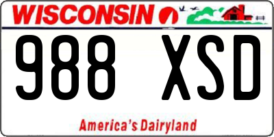 WI license plate 988XSD