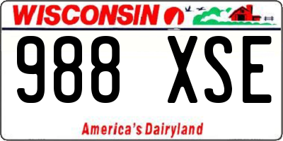 WI license plate 988XSE
