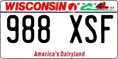 WI license plate 988XSF
