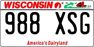 WI license plate 988XSG