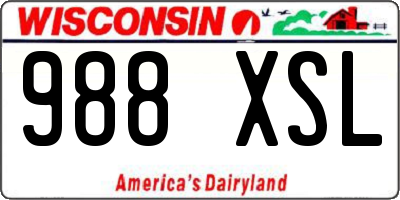 WI license plate 988XSL