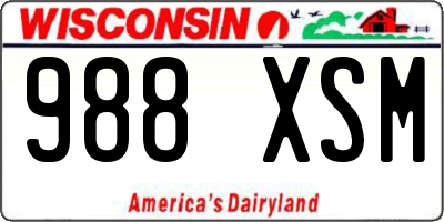 WI license plate 988XSM