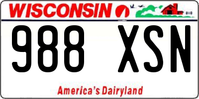 WI license plate 988XSN